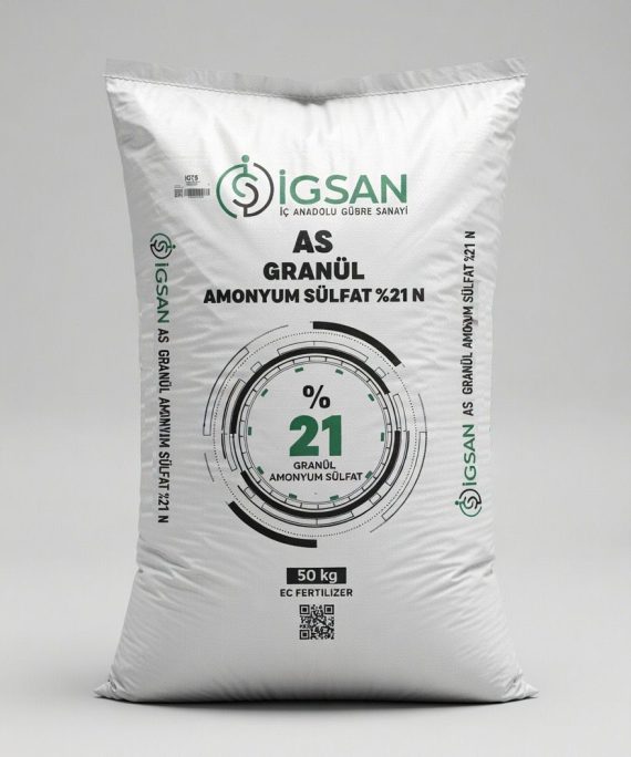 İGSAN AS Granül Amonyum Sülfat 21 N + 24 S granül gübre 50 kg