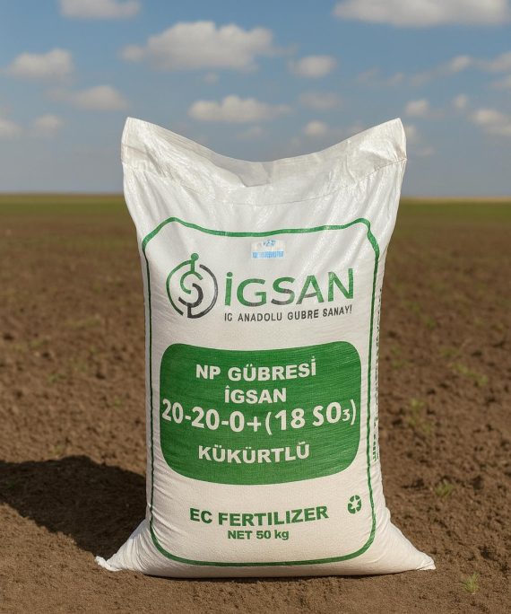 NP Gübresi İGSAN 20-20-0 + 18 SO3 Kükürtlü 50 kg torba